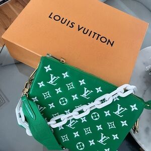 Louis Vuitton Green and White Crossbody Bag